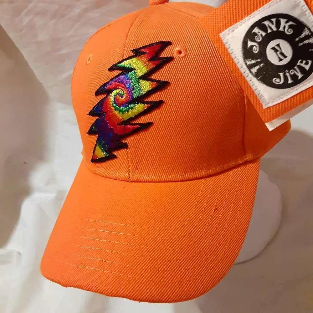 Grateful Dead hat, Orange Grateful Dead Bolt hat - Picture 2 of 8